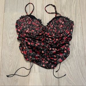 For love and lemons black and pink melrose top